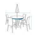 Round Outdoor Table With Chairs Set w/ Umbrella Hole Covers