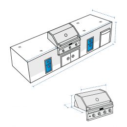 Outdoor Kitchen Island BBQ Module Covers