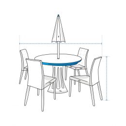 Round Outdoor Table With Chairs Set w/ Umbrella Hole Covers