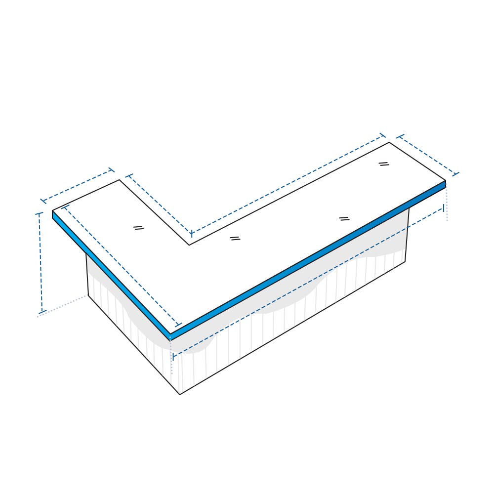 L Shape Outdoor Bar Island Custom Covers - Design 1