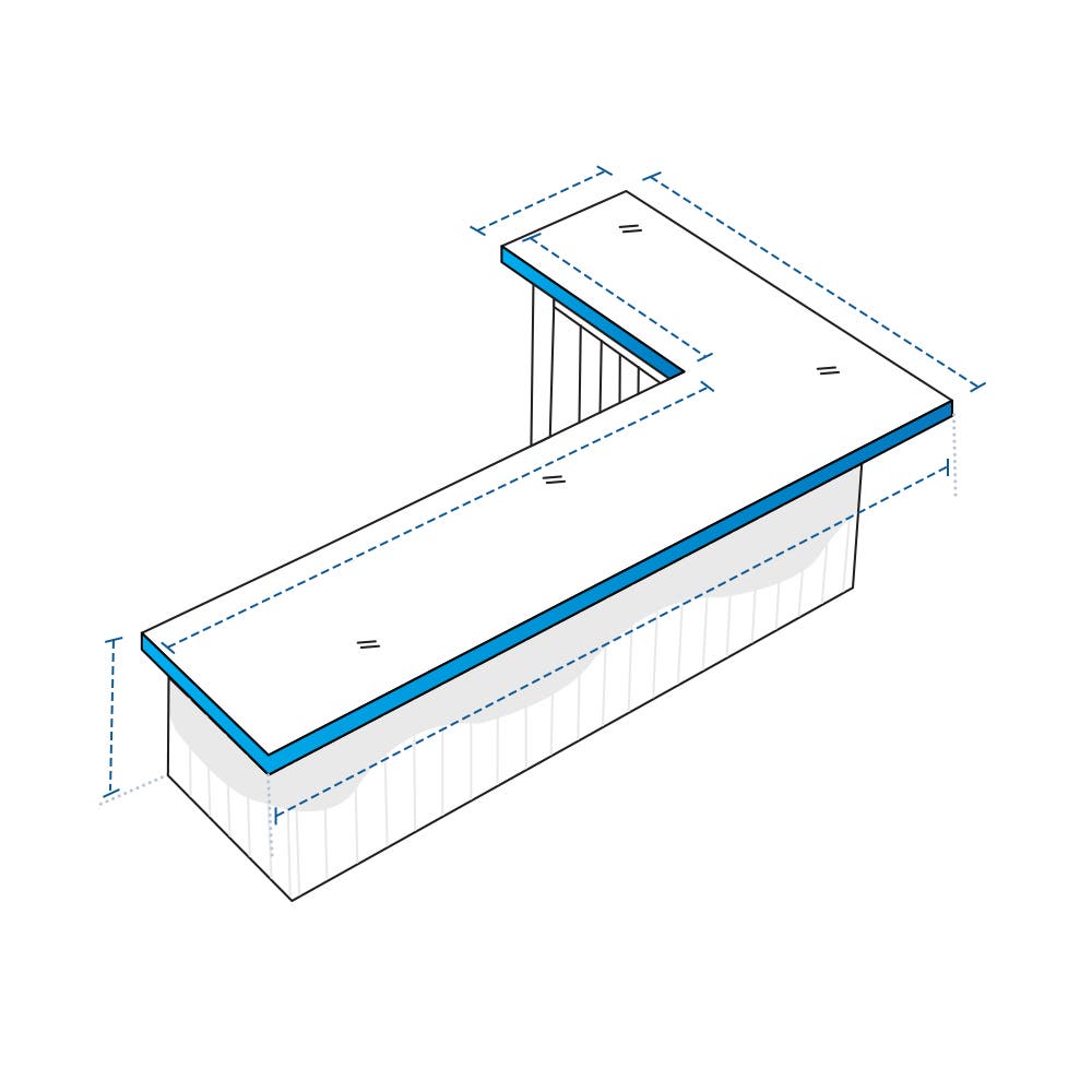L Shape Outdoor Bar Island Custom Covers - Design 2