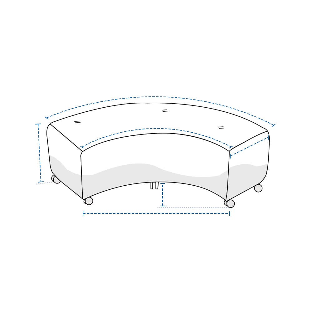Custom Curved Ottoman Covers