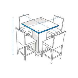 product photo of Square Bar Dinning Table Custom Covers