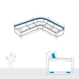 product photo of L shape Curved Couch Custom Cover