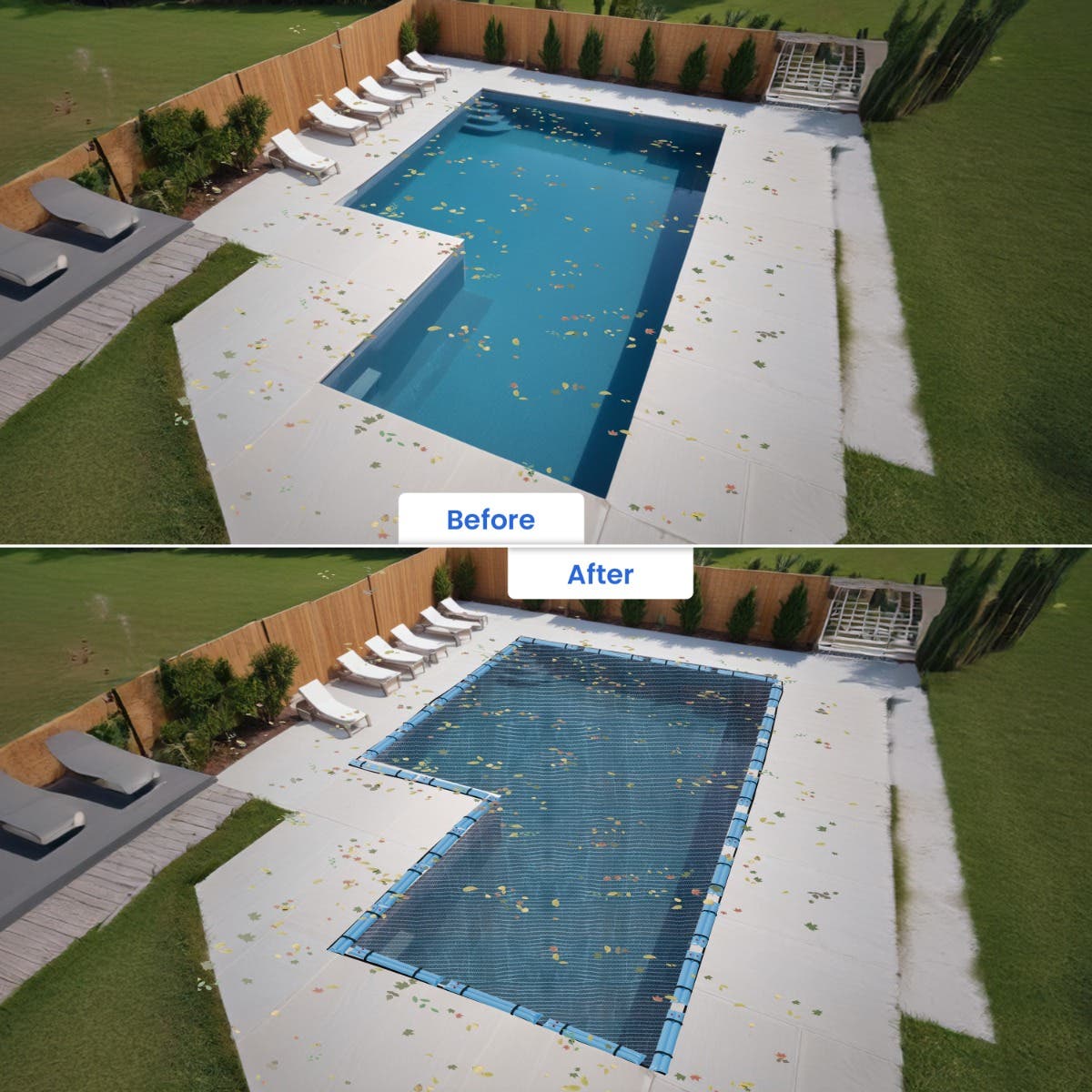L-shape Leaf Net Pool Covers for Inground Pools | Covers & All AU