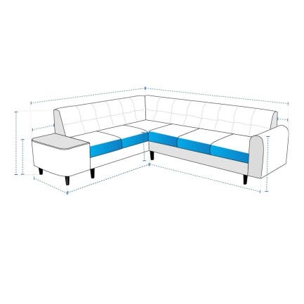 L Shape Couch Custom Covers - Design 4