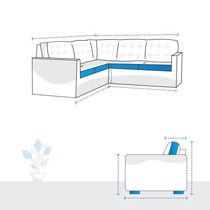 L Shape Couch Custom Covers - Design 1