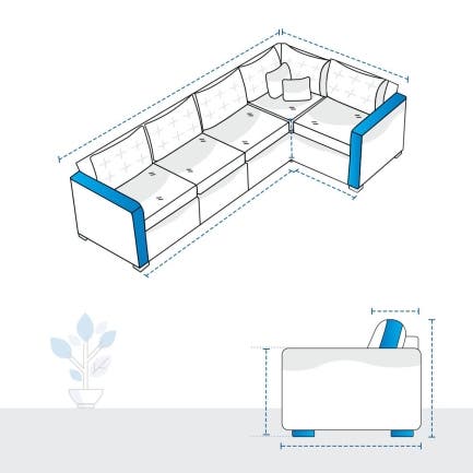 L Shape Couch Custom Covers - Design 2