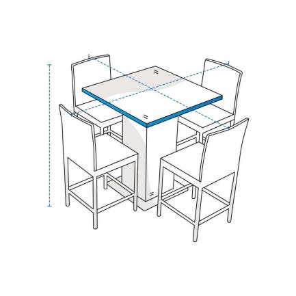 Square Bar Dinning Table Custom Covers