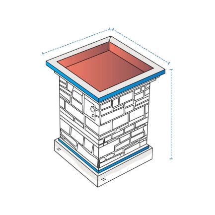 Square Stone Fire Column Custom Covers