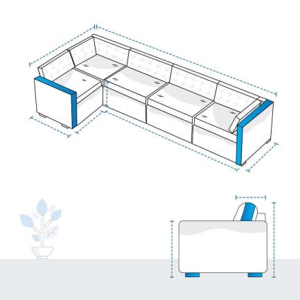 L Shape Couch Custom Covers - Design 6