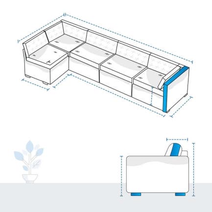 L Shape Couch Custom Covers - Design 7