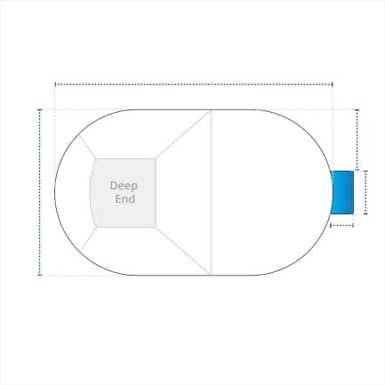 Oval Pool Cover - Center Steps