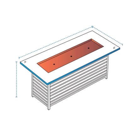 Slatted Base Rectangular Fire Pit Custom Covers