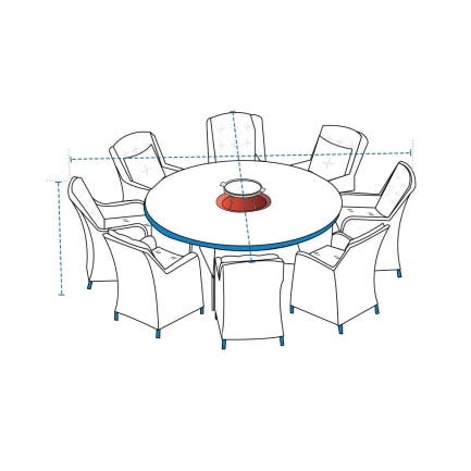 Round Fire Pit Chair Set Cover